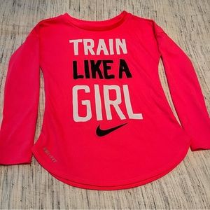 Nike “Train Like a Girl” Pink Dri-fit Long Sleeve Shirt